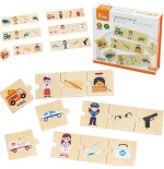 VIGA Zestaw Drewniana Układanka Puzzle Dopasuj Zawody z Narzędziami