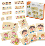 VIGA Drewniana Układanka Puzzle Dopasuj Czynności Dzieci