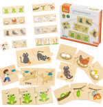 VIGA Drewniana Układanka Puzzle Dopasuj Czynności Zwierząt