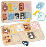 CLASSIC WORLD Drewniane Puzzle Numeryczne Cyferki Montessori 11 el.