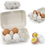 VIGA Drewniane Jajka Do Krojenia w Wytłoczce