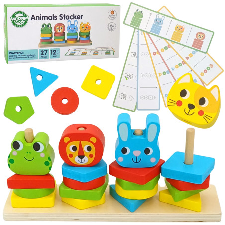 WOOPIE GREEN Montessori puzzle Püramiid Loomad 27 el. FSC