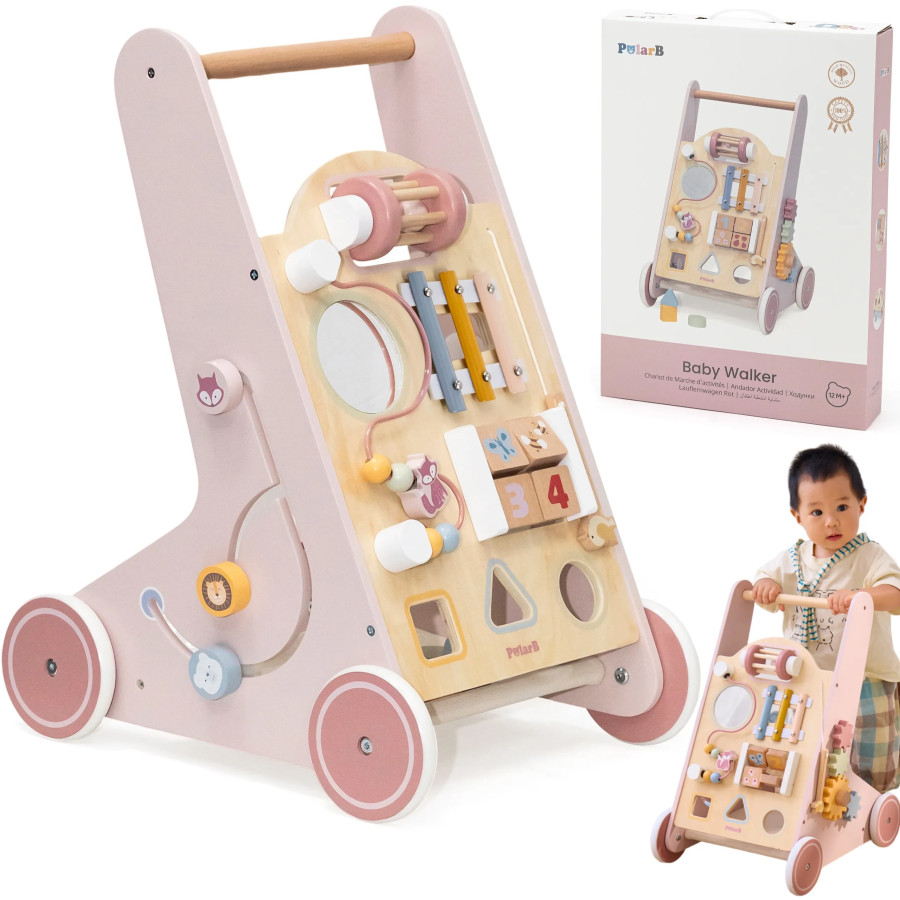 VIGA PolarB Medinis vežimėlis Pink Edukacinis vežimėlis VIGA PolarB Medinis vežimėlis Pink Edukacinis vežimėlis