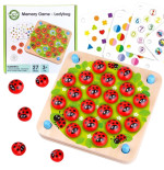 WOOPIE GREEN Memory Drewniana Gra Pamięciowa Edukacyjna Układanka Biedronka