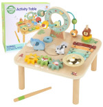 WOOPIE GREEN Drewniany Stolik Edukacyjny Muzyczny Labirynt Sensoryczny 5W1