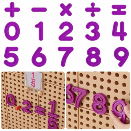 MASTERKIDZ Skaičių ir ženklų rinkinys, skirtas mokytis skaičiavimo ir matematikos, skirtas STEM sieninėms plokštėms 82 el.