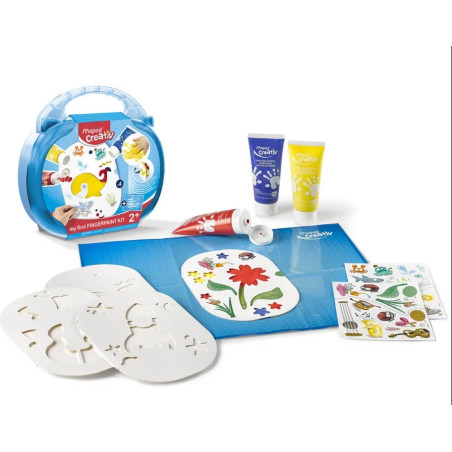 Finger paints in a case Creativity