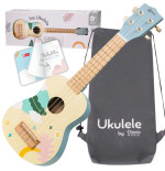 CLASSIC WORLD Drewniane Ukulele Gitara dla Dzieci Niebieskie