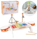 CLASSIC WORLD Muzikos instrumentų rinkinys vaikams Ksilofonas Tarka Cimbolai Būgnai Cimbolų lazdelės Trikampis Varpeliai 9 el.