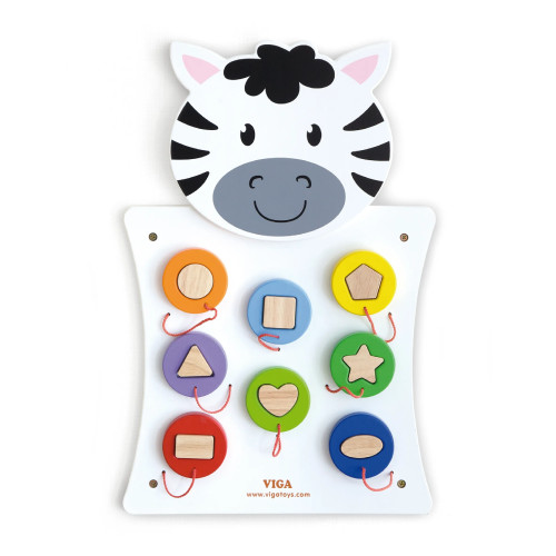 VIGA Medinė manipuliacijų lenta "Zebra" FSC Montessori sertifikatas