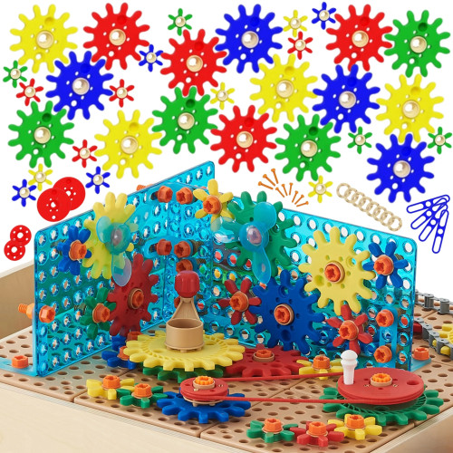 MASTERKIDZ priedų rinkinys "Mixed Gears for STEM Wall Panels" 198 el.