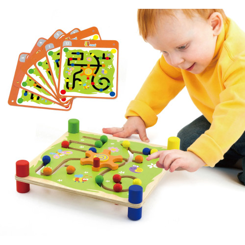VIGA Montessori medinis edukacinis žaidimas "Track and Trace