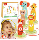 TOOKY TOY puidust sihtmärgi viskamise mäng Loomad 15 el.