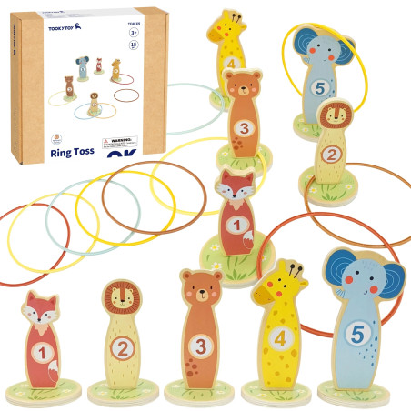 TOOKY TOY Target Throw Wooden Rim Game 15 el.