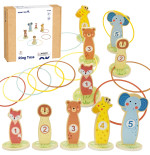 TOOKY TOY Target Throw Wooden Rim Game 15 el.