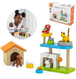 VIGA Zwierzęta Domowe Drewniany Plac Zabaw Zestaw