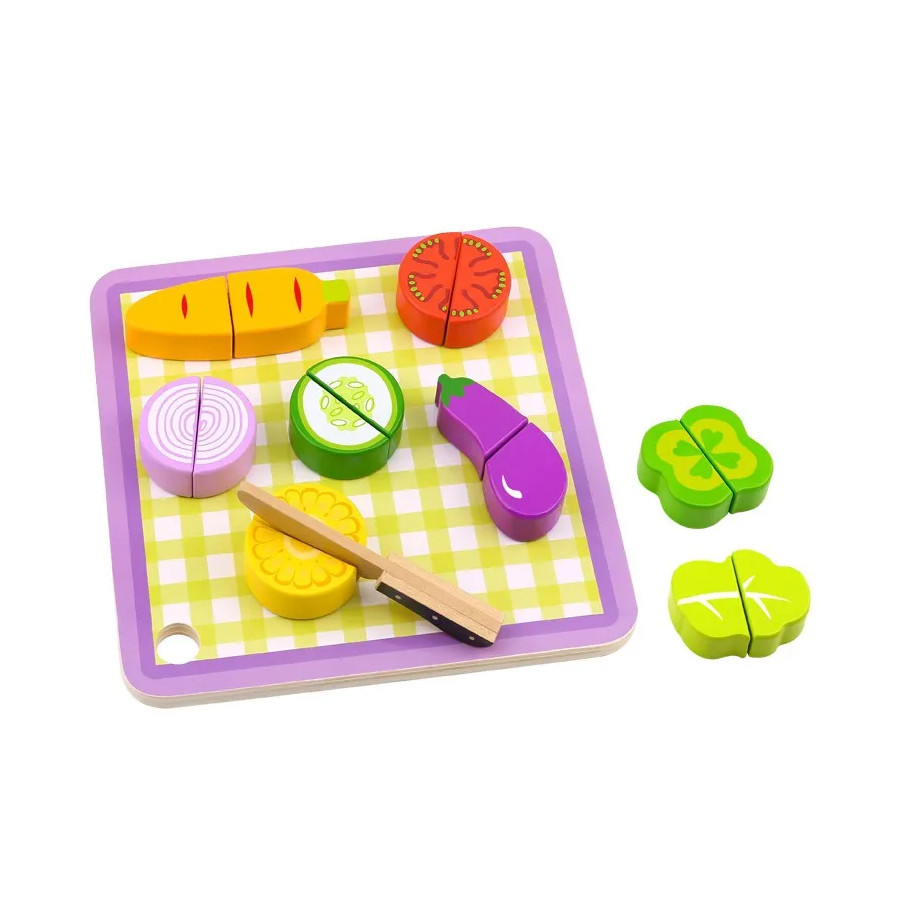 TOOKY TOY Medinė daržovių pjaustymo lentelė 20 el. TOOKY TOY Medinė daržovių pjaustymo lentelė 20 el.