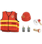 VIGA Zestaw Strażaka Strój Hełm Krótkofalówki 2szt Akcesoria Megafon Latarka