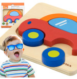 VIGA Pierwsze drewniane Puzzle maluszka Samochód