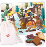 TOOKY TOY Puzzle z Woreczkiem Układanka Alpejskie Zwierzęta i Krajobraz 49 el.