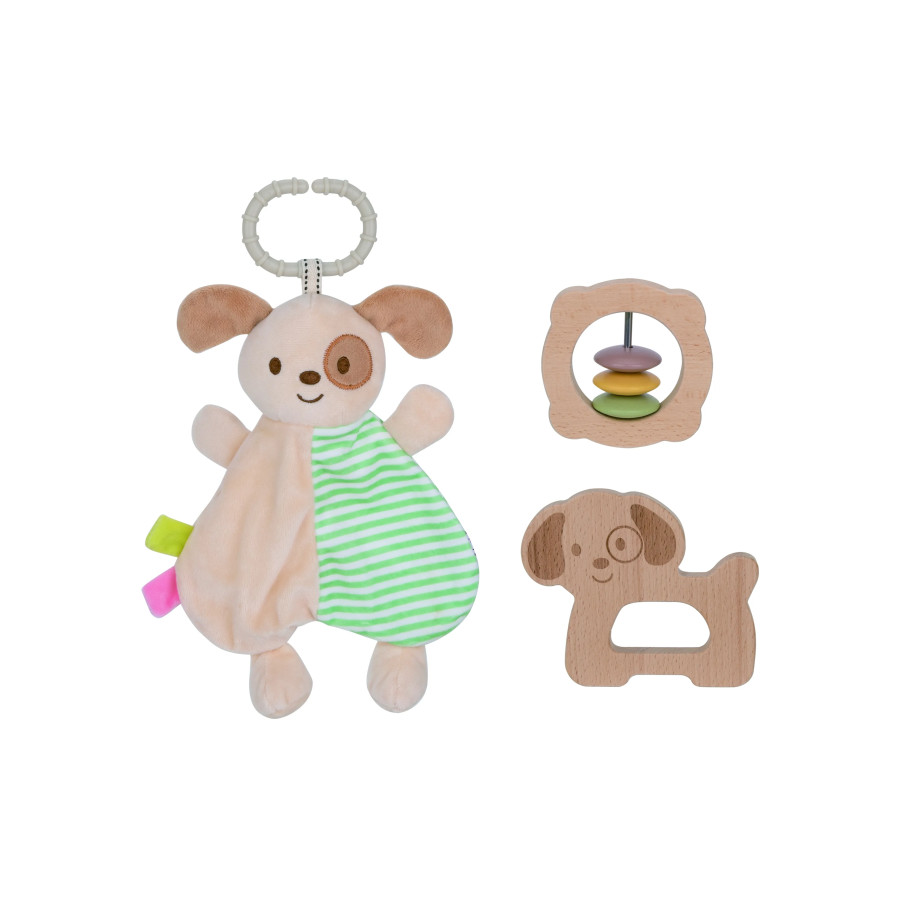 TOOKY TOY šuniuko barškučių dovanų rinkinys TOOKY TOY šuniuko barškučių dovanų rinkinys