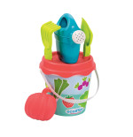 ECOIFFIER Zestaw do Piaskownicy Wiaderko Warzywka Konewka Łopatka Grabki Foremka 5 el.