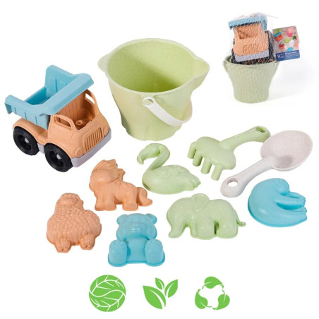 WOOPIE GREEN liivakoppide komplekt koos autoga 11 el. BIOLAGUNEV ORGAANILINE MATERJAL