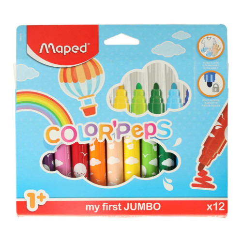 "Jumbo colour folding box markers 12 pcs.