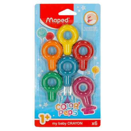 Baby Colorpeps apaļi plastmasas krītiņi 6 gab.