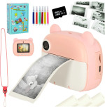 Teddy Bear Kids Instant Camera rozā krāsā