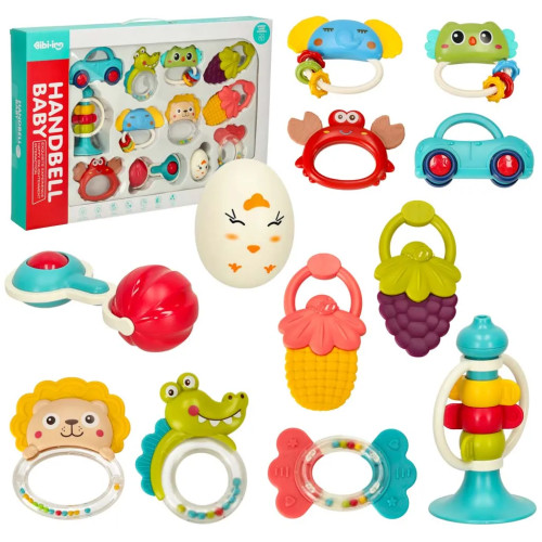 Sensory teether set of 12 pieces.