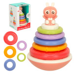 Sensorinio bokšto piramidės balansavimo žaislas