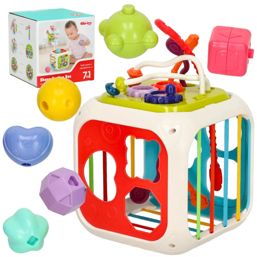 Interactive Educational Cube Sorter for Babies Cymbals 7in1