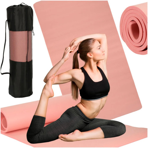 Yoga fitness mat 185x83x1,5 cm thick pink