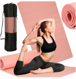 Yoga fitness mat 185x83x1,5 cm thick pink