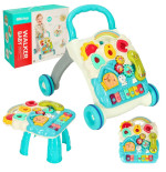 Vaikiškas vežimėlis interaktyvus mokymosi stalas 4in1 mėlynas