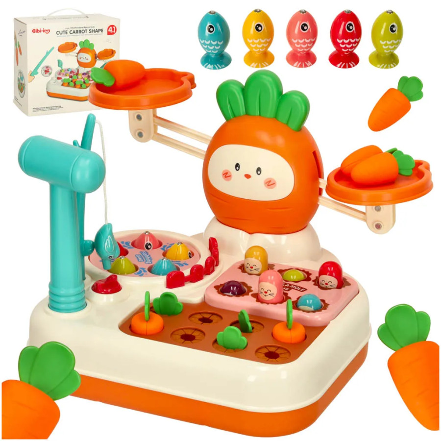Adorable Carrots Interactive Toy Pounder Fishing for Carrots 4in1