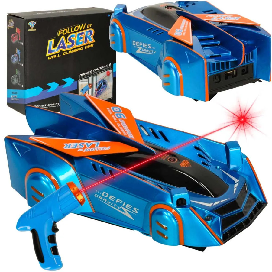 RC laser-controlled wall-mounted blue laser car