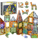 3D konstruktsioon Magnetic Bricks Illuminated Animal Park 90 el.