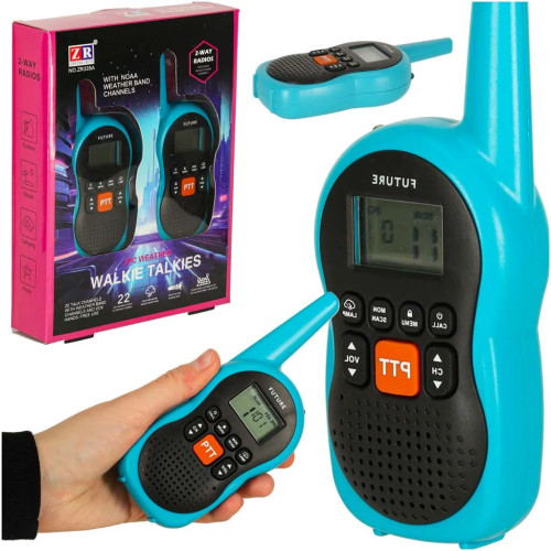 Walkie Talkie raadio lastele, 3 km raadiosagedus komplekt, 2 tk.