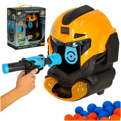 Sihtmärgi laskmine robot pea arcade mängu komplekt püstol + pallid