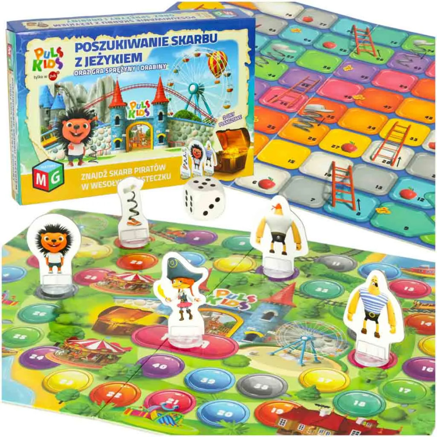 Treasure hunt board game with hedgehog springs and ladder 5+ MULTIGRA