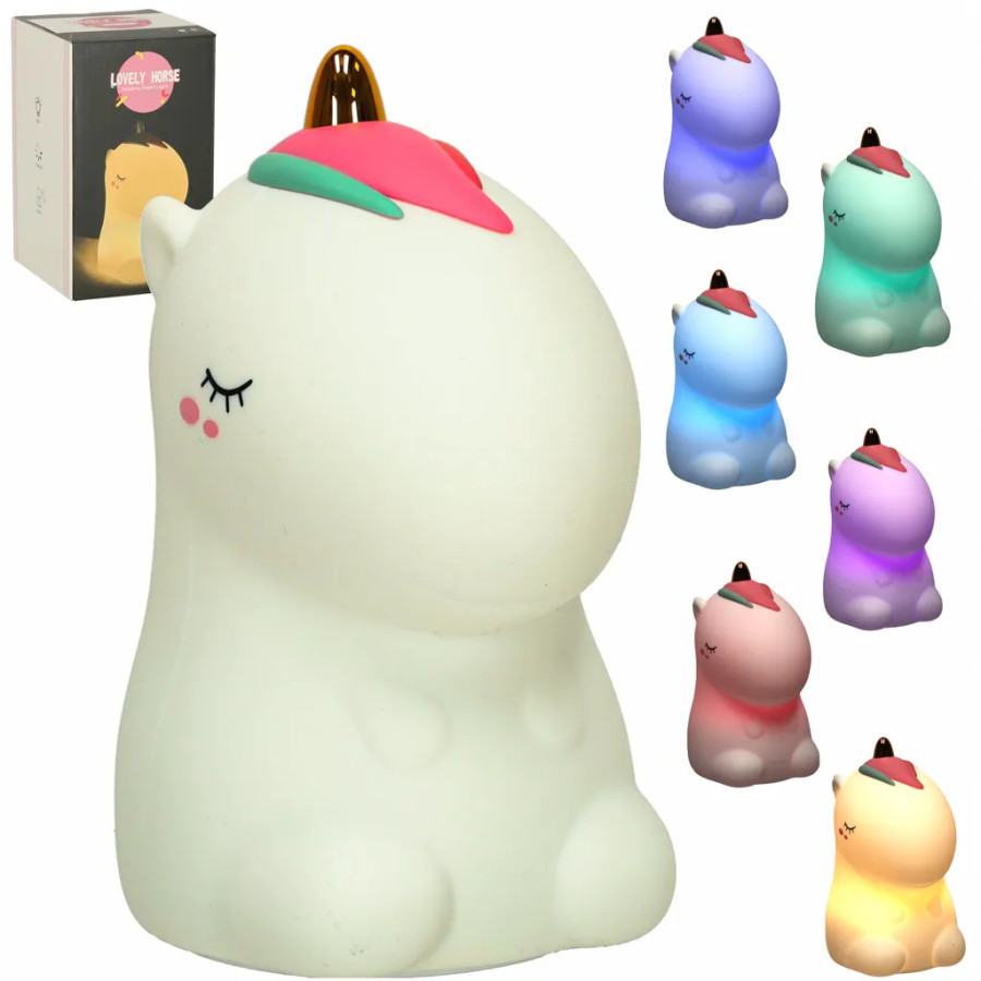 RGB silicone night light unicorn