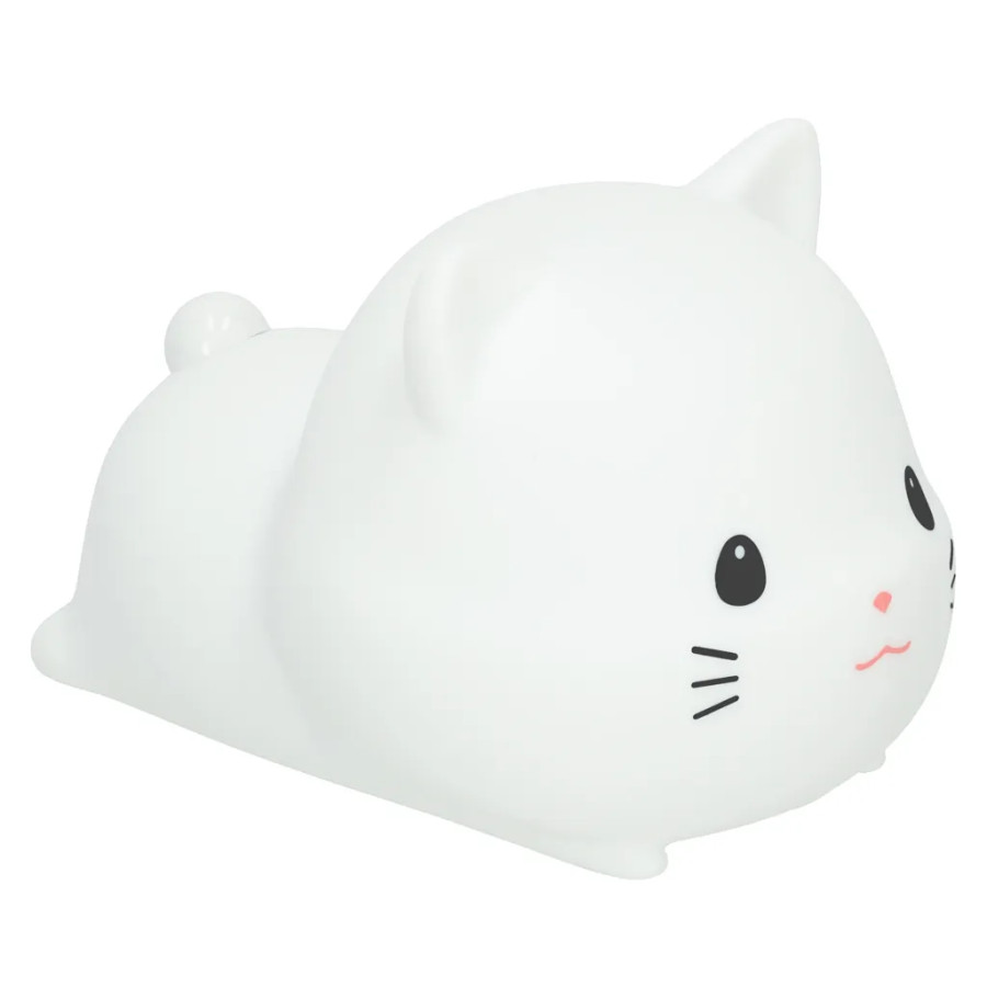 Silicone night light white RGB cat lying