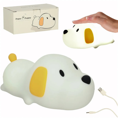 Silikona nakts gaisma balta RGB suns guļ