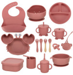 Children's silicone dishes crab 19 el dark pink