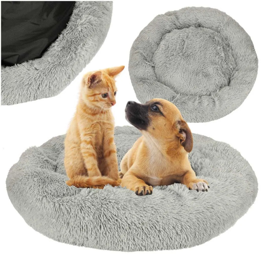 Dog bed plush cushion 100cm light grey