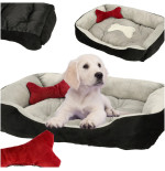 Dog bed 60x45x15cm white and black