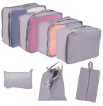 Koferis organizatori ceļojumu komplekts 7 gab apģērbu uzglabāšanas piederumi ūdensizturīgas somas kosmētikas maisiņš apavu soma