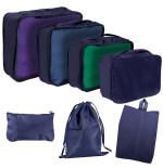 Suitcase organisers travel set 7 pieces clothes storage accessories waterproof bags make-up bag shoe bag waterproof bags